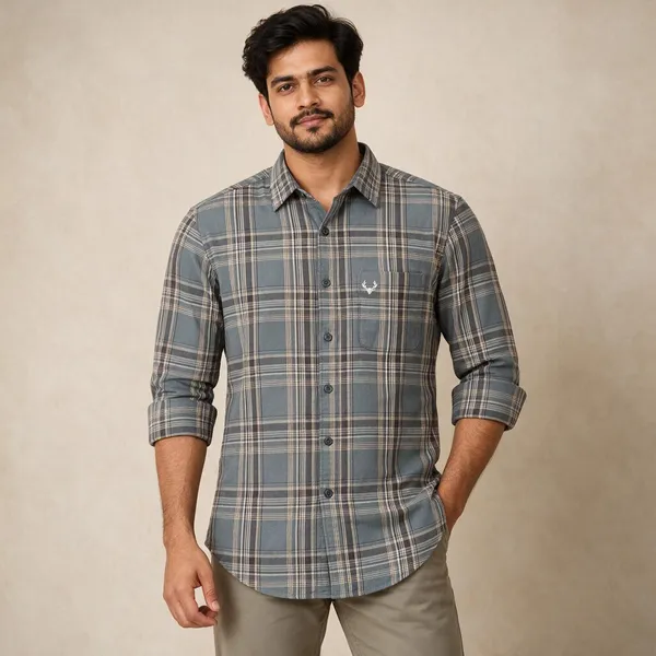 Grey_Checked_Regular_Fit_Shirt_For_Men