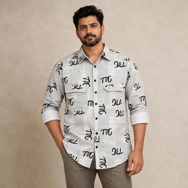 White_Printed_Casual_Shirt_For_Men