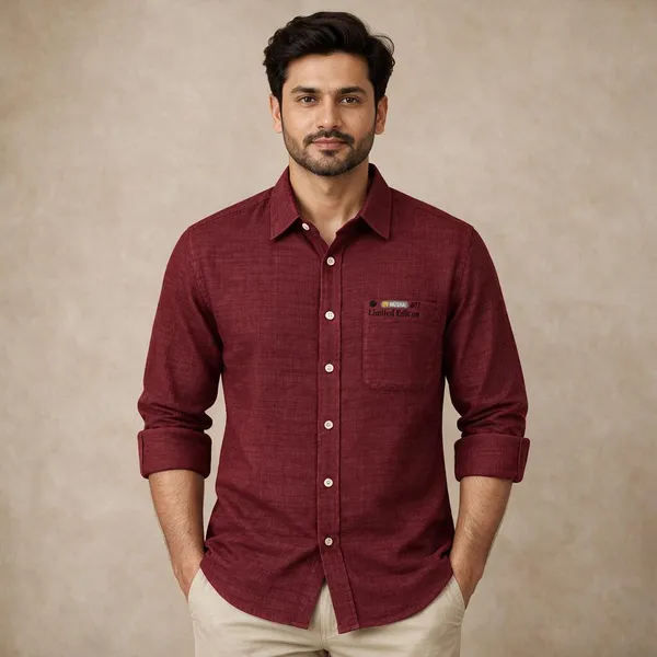 Maroon_Textured_Casual_Shirt_For_Men