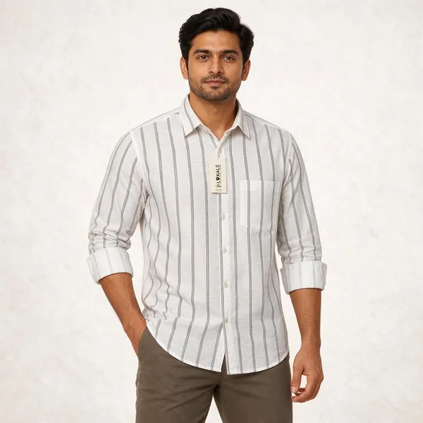 White_Striped_Casual_Shirt_For_Men