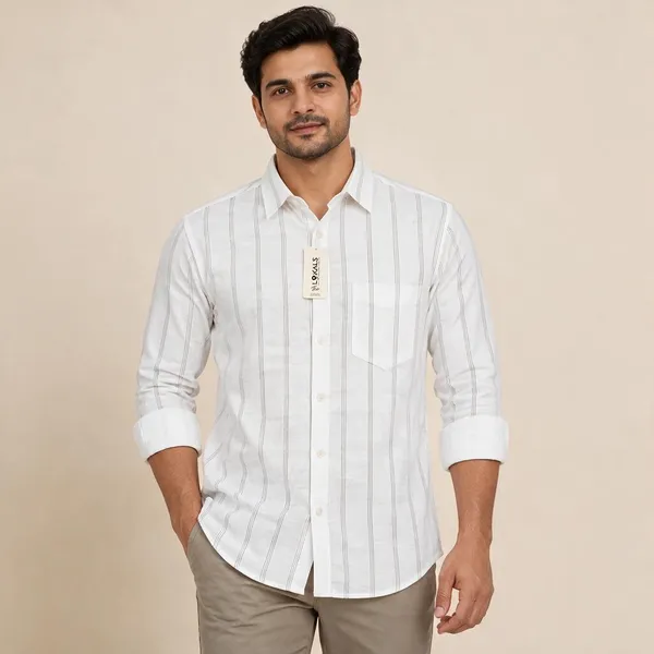 White_Striped_Casual_Shirt_For_Men