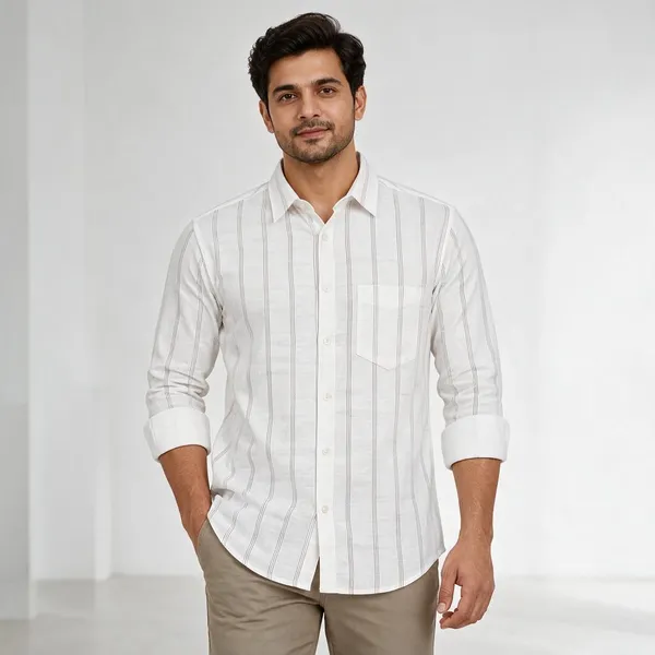 White_Striped_Casual_Shirt_For_Men