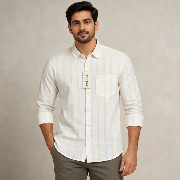 White_Striped_Casual_Shirt_For_Men