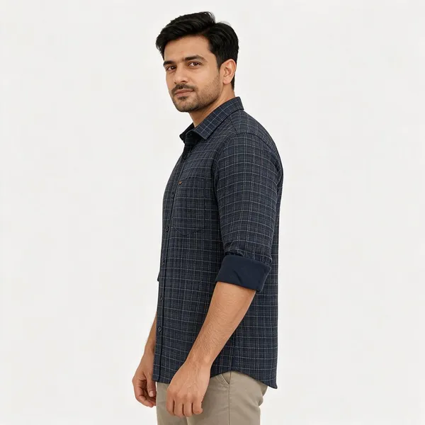 Navy_Checkered_Casual_Shirt_For_Men