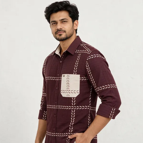 Maroon_Printed_Casual_Shirt_For_Men