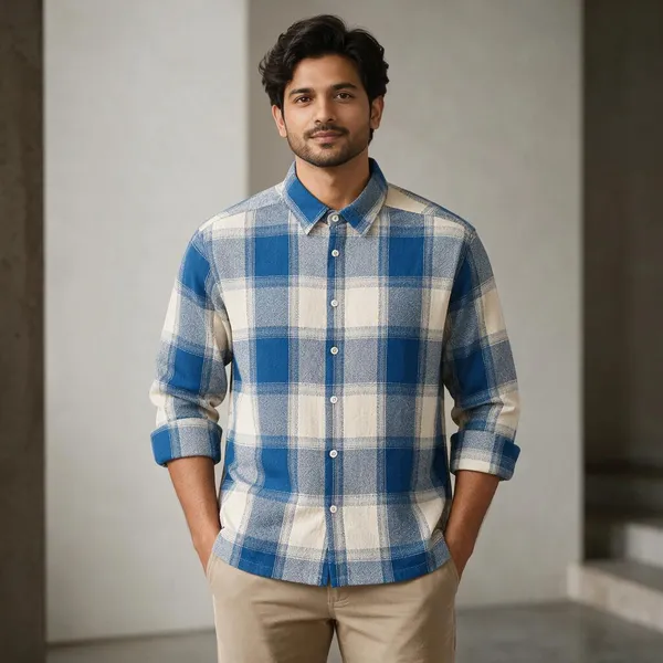 Blue_Checkered_Full_Sleeve_Shirt_For_Men
