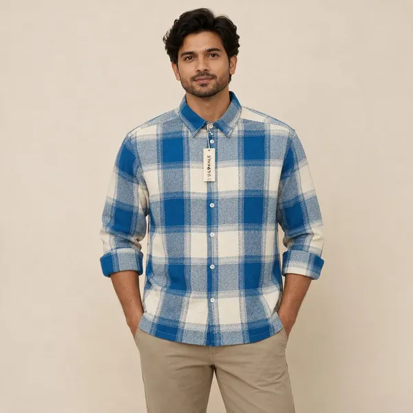 Blue_Checkered_Full_Sleeve_Shirt_For_Men