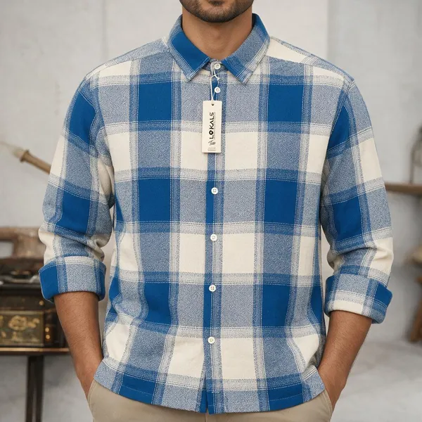 Blue_Checkered_Full_Sleeve_Shirt_For_Men