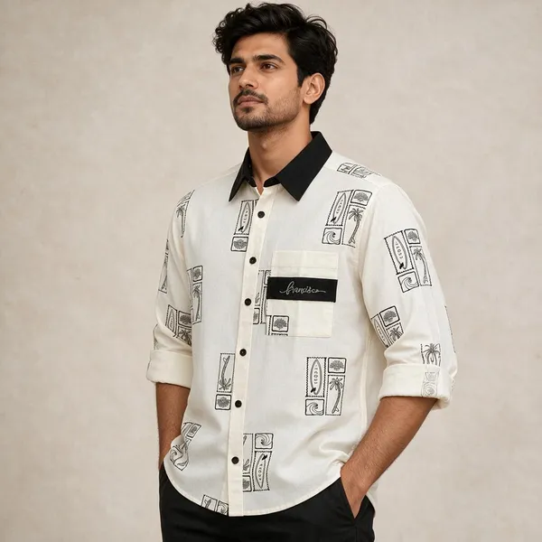 Off_White_Printed_Casual_Shirt_For_Men