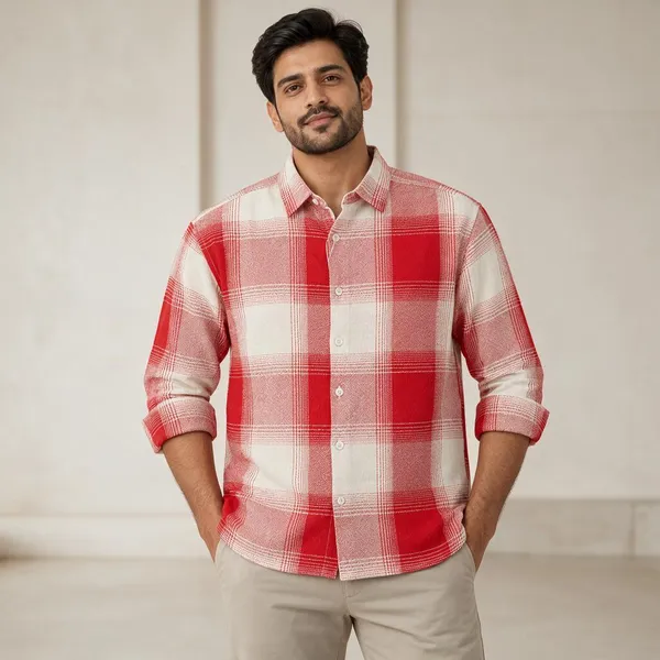Red_Checked_Regular_Fit_Shirt_For_Men