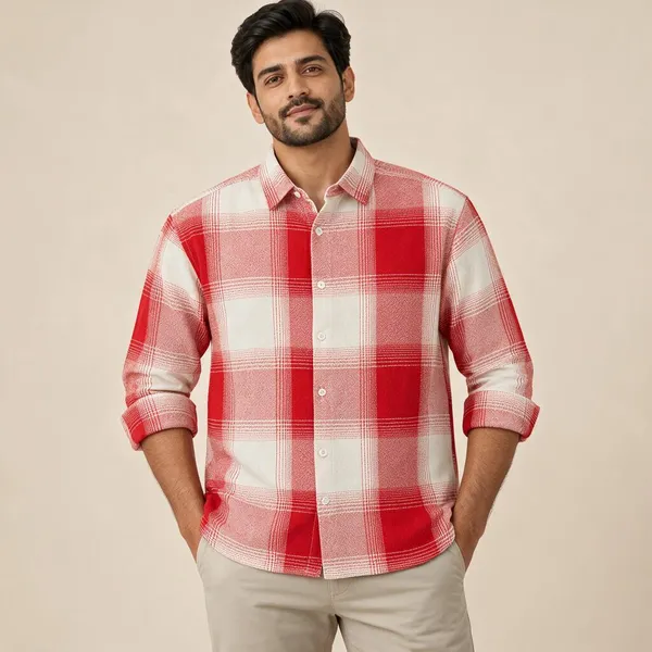 Red_Checked_Regular_Fit_Shirt_For_Men