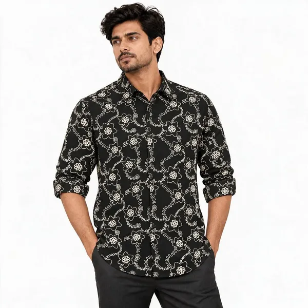 Black_Floral_Print_Shirt_For_Men