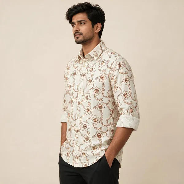Cream_Printed_Regular_Fit_Shirt_For_Men