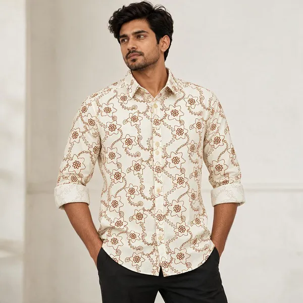 Cream_Printed_Regular_Fit_Shirt_For_Men