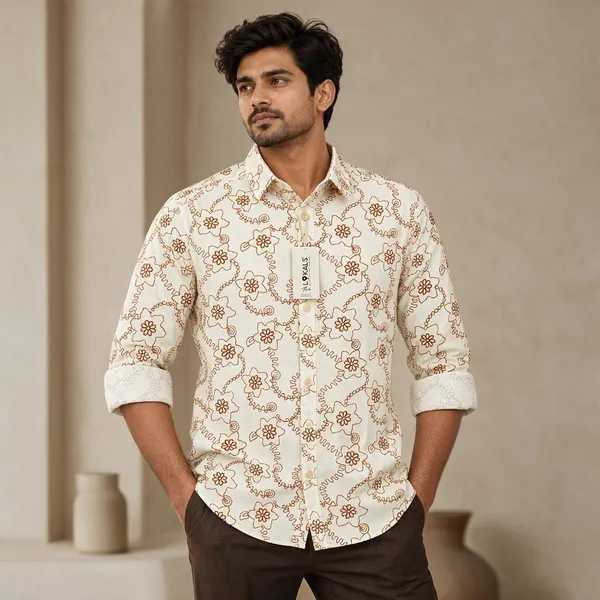 Cream_Printed_Regular_Fit_Shirt_For_Men