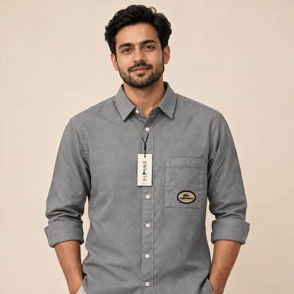 Grey_Patterned_Casual_Shirt_For_Men