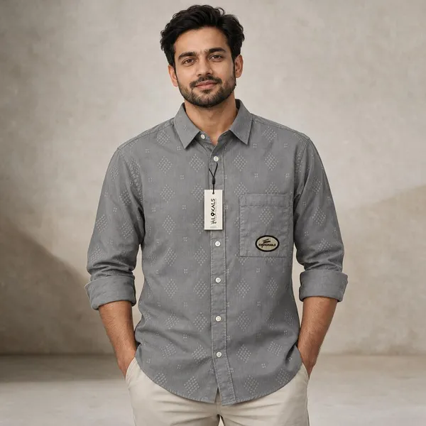 Grey_Patterned_Casual_Shirt_For_Men