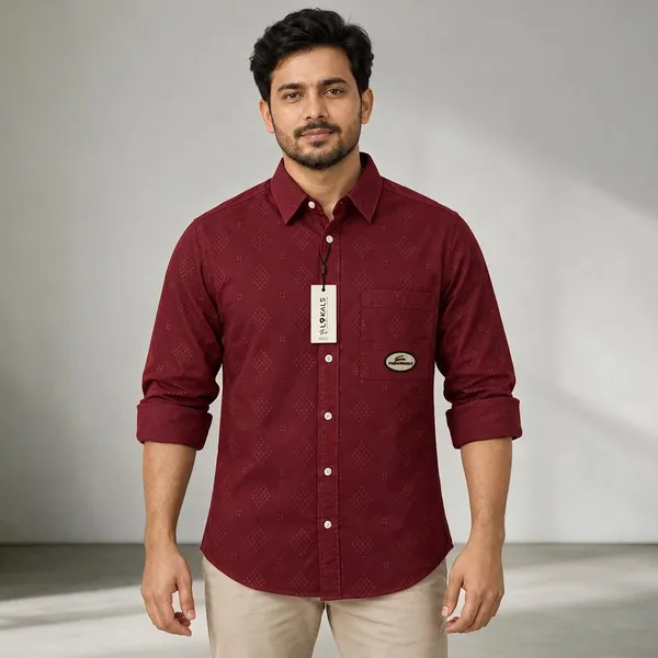 Maroon_Casual_Fit_Shirt_For_Men