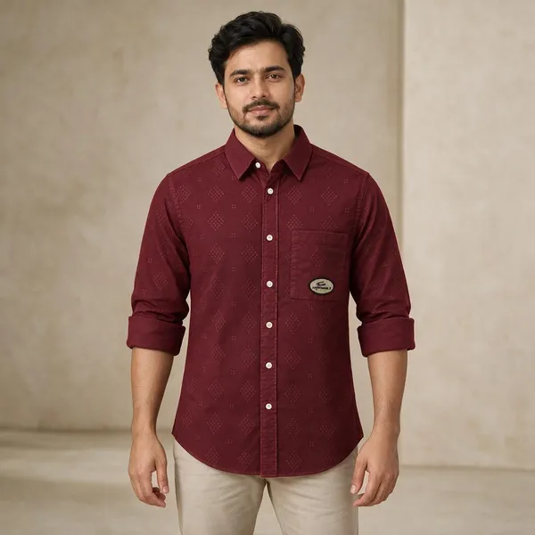 Maroon_Casual_Fit_Shirt_For_Men