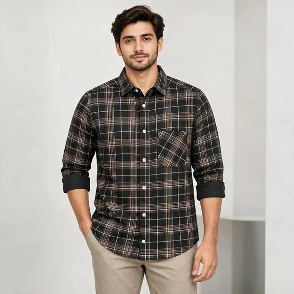 Black_Checked_Casual_Shirt_For_Men