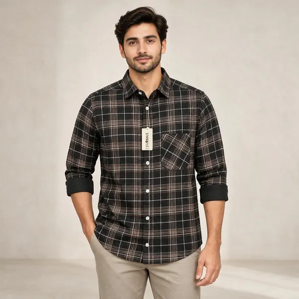 Black_Checked_Casual_Shirt_For_Men