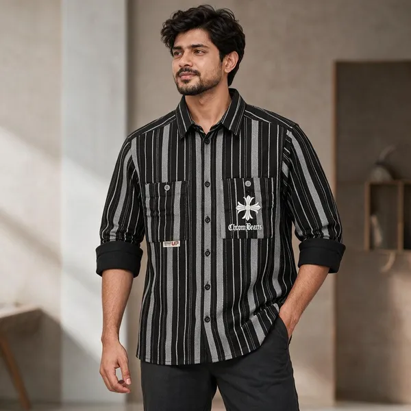Black_Striped_Casual_Shirt_For_Men