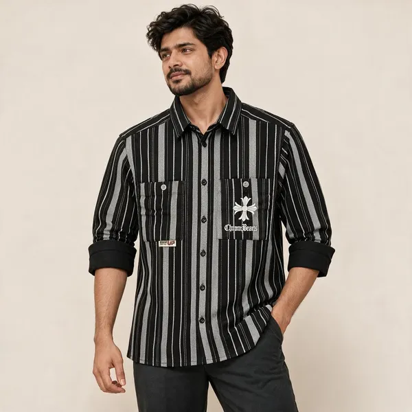 Black_Striped_Casual_Shirt_For_Men
