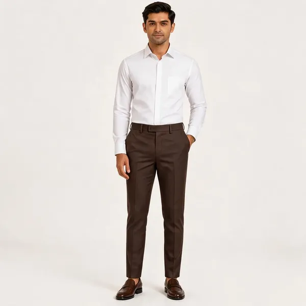 Brown_Fabric_Slim_Fit_Trousers_For_Men