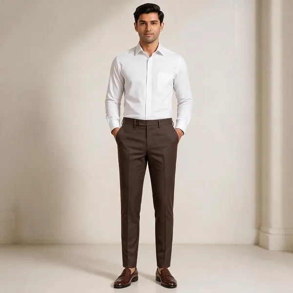 Brown_Fabric_Slim_Fit_Trousers_For_Men