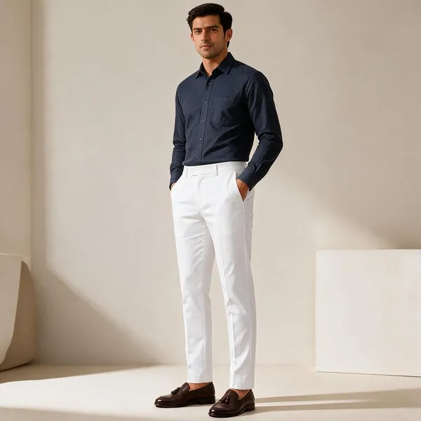 White_Formal_Fit_Trousers_For_Men