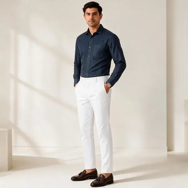 White_Formal_Fit_Trousers_For_Men