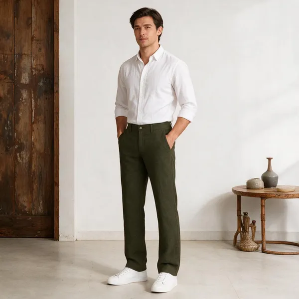 Olive_Straight_Fit_Trousers_For_Men