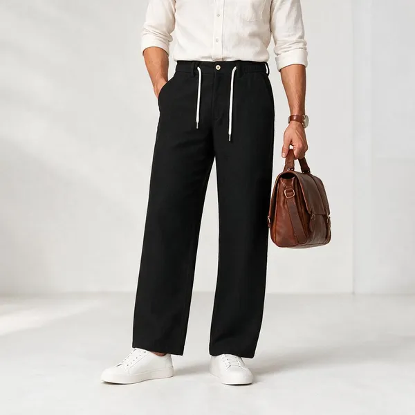 Black_Relaxed_Fit_Casual_Trousers_For_Men