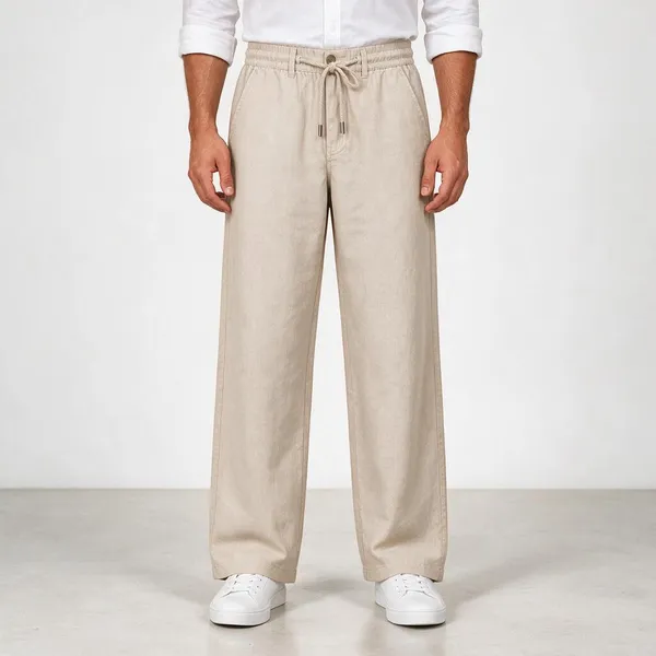 Beige_Relaxed_Fit_Trousers_For_Men