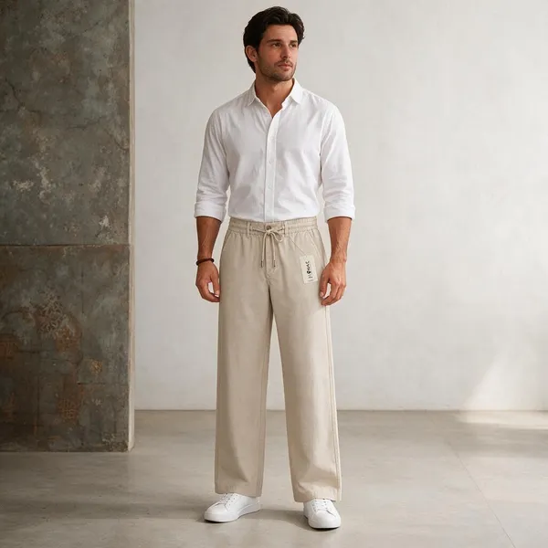 Beige_Relaxed_Fit_Trousers_For_Men
