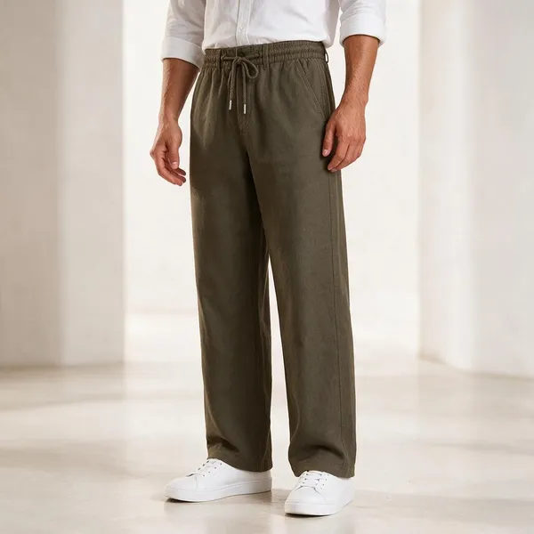 Olive_Straight_Fit_Trousers_For_Men
