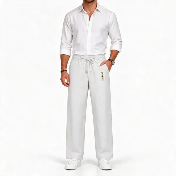 White_Straight_Fit_Trousers_For_Men
