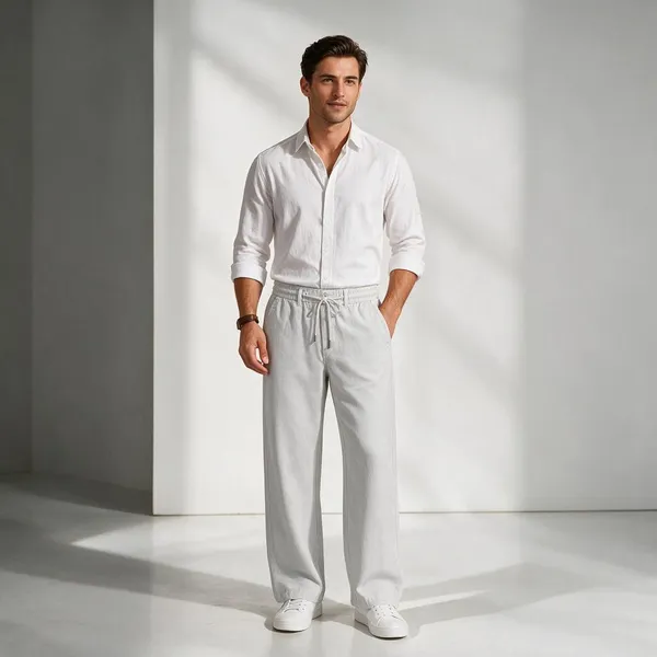 White_Straight_Fit_Trousers_For_Men