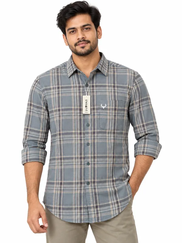 Grey_Checked_Regular_Fit_Shirt_For_Men