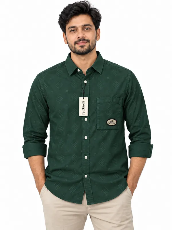 Green_Printed_Casual_Shirt_For_Men