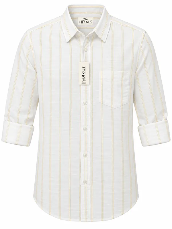 White_Striped_Casual_Shirt_For_Men