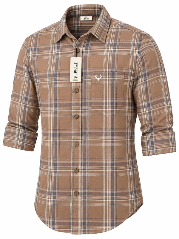 Brown_Plaid_Casual_Shirt_For_Men