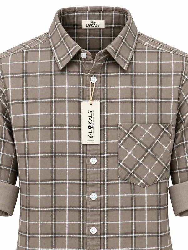 Grey_Checked_Casual_Shirt_For_Men