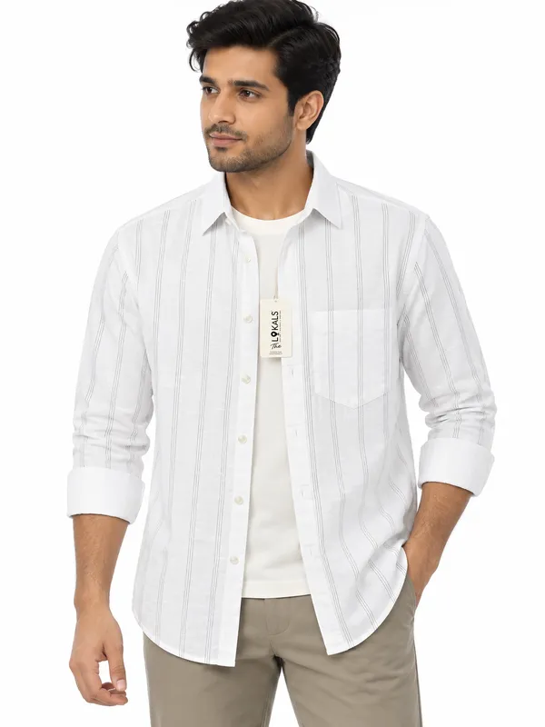 White_Striped_Casual_Shirt_For_Men