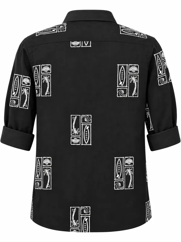 Black_Printed_Button-Down_Shirt_For_Men