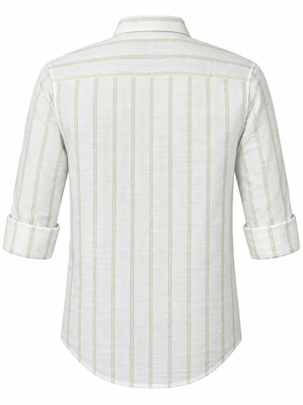 White_Striped_Full_Sleeve_Shirt_For_Men