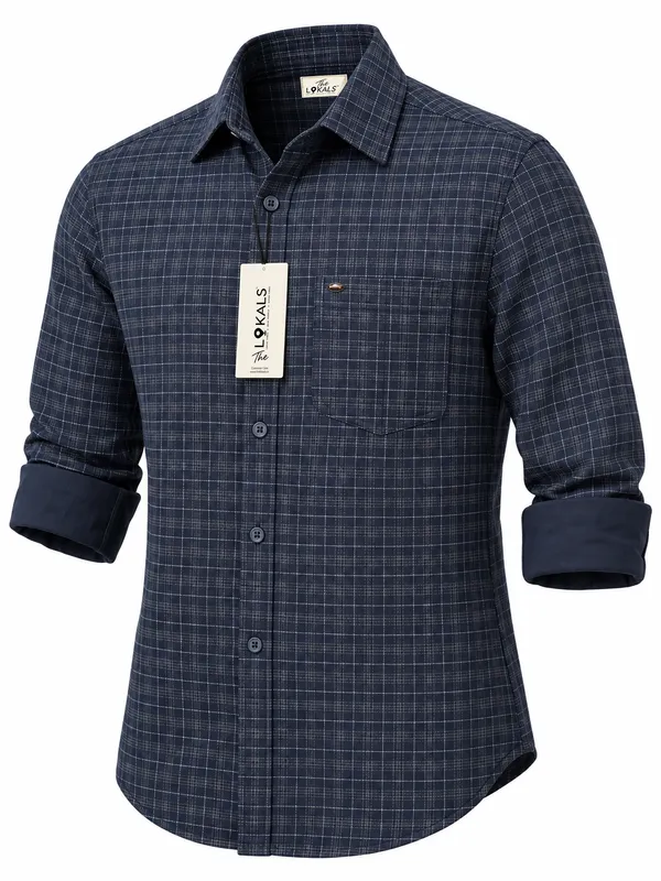 Navy_Checkered_Casual_Shirt_For_Men
