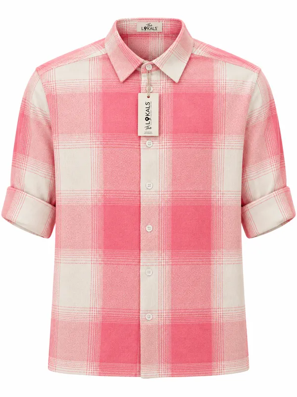 Pink_Checked_Casual_Shirt_For_Men