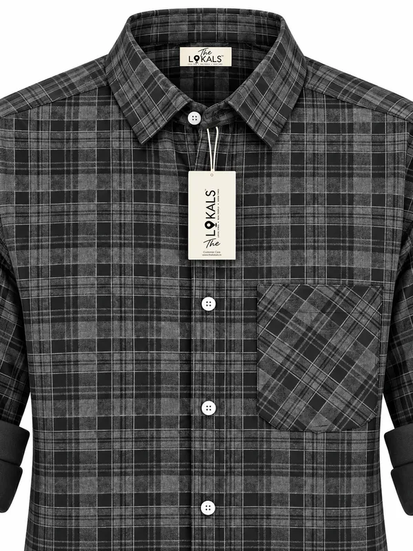 Charcoal_Checkered_Casual_Shirt_For_Men