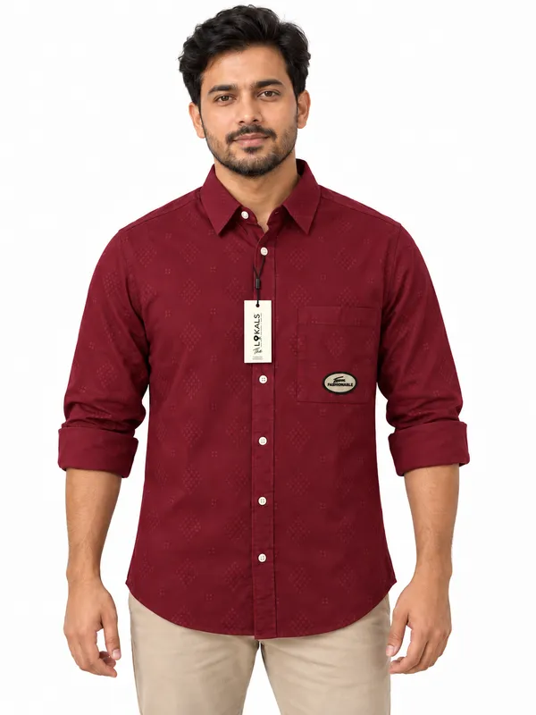 Maroon_Casual_Fit_Shirt_For_Men